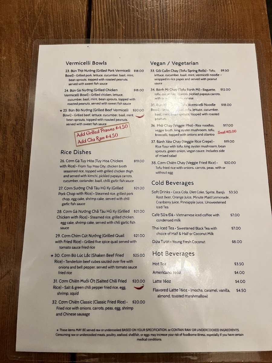 La Cà Bar Menu - Image 2